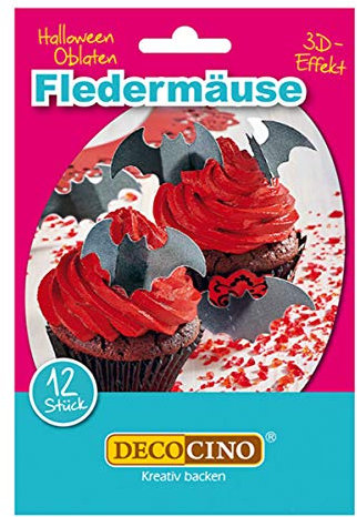 12 Halloween Oblaten Fledermäuse zum backen für Trick or Treat