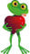 kleberio Aufkleber Sticker Frosch mit Herz selbstklebend Autoaufkleber Sticker für Kinder Bild Dekoration Set Car Wohnwagen wetterfest 10 x 19 cm