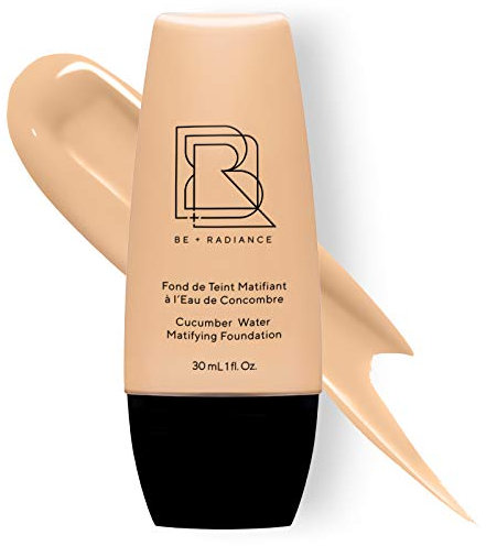 BE+RADIANCE N°13 Matifying Fluid Foundation mit Gurkenwasser, Clear Haut Leichte bis mittlere Abdeckung, leuchtend, natürlichAlle Hauttypen, Nicht-komedogen, Keine Übertragung, Vegan, Tierbefreiun