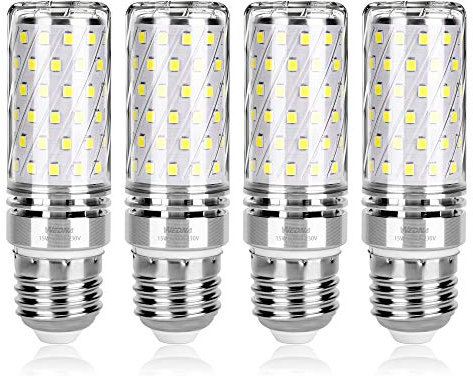 WEDNA E27 LED Mais Glühbirne, 15W Kaltweiß 6000K 1700LM, Entspricht Glühlampen 120W, Nicht dimmbar Edison-Schraube Leuchtmittel - 4 Stück