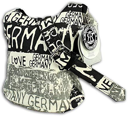 Robin Ruth Schultertasche Baumwolle schwarz beige I Love Germany matt D2OTG2073S