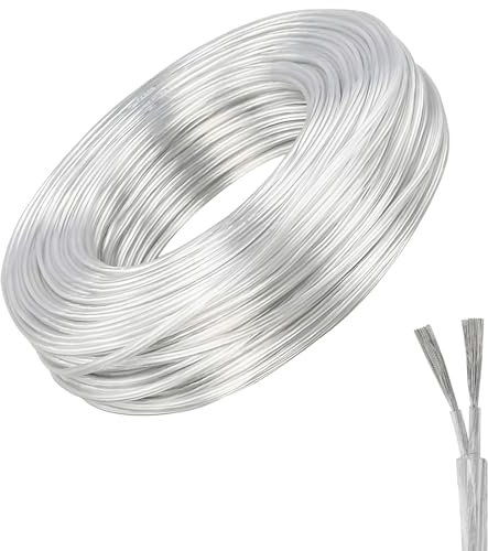 KingYH Cavo Elettrico Trasparente 10 M Cavo a 2 Conduttori 0.75 mm² Cavo Piatto PVC Flessibile Alta Temperatura Resistenza Filo di Rame Per Piccoli Elettrodomestici il Cablaggio in Ambienti Asciutti