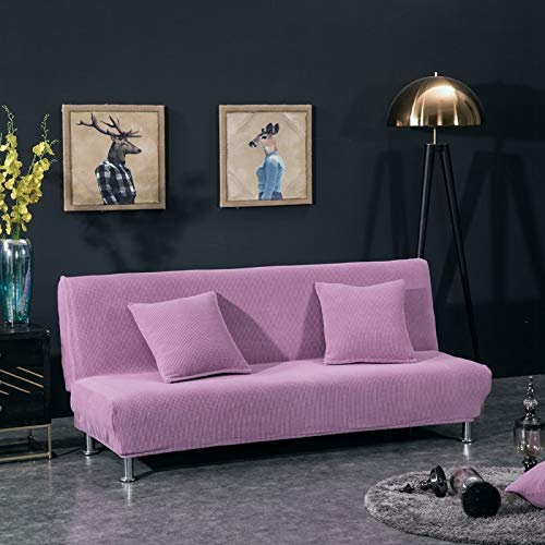 OKJK Armlose Sofabezug, Jacquard Stretch Schlafsofa Bettdecke, Klappbar Ohne Armlehnen Sofa überwurf, Couchüberwurf Protector Futon Bankbezüge Für Zuhause (AB01,S 120-150cm)