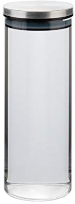 axentia Vorratsdose aus Borosilikatglas, klar/Silber/schwarz/weiß, ca. 1000 ml