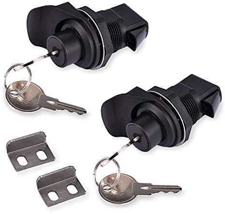 KingBra Lot de 2 loquets de verrouillage à bouton-poussoir en plastique pour boîte de bateau marine, boîte à gants, boîte radio, boîte électronique, panneau de porte de 0 à 1 cm