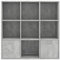 Tidyard Libreria Grigio Cemento 98x30x98 cm in Truciolato,con 7 Cubi Aperti e 2 Ante
