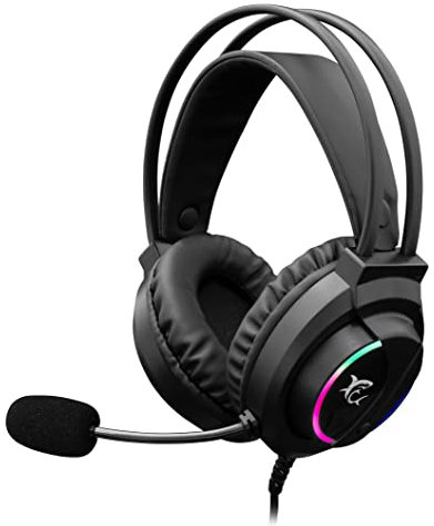 WOLF - WHITE SHARK - Cuffie da gaming con microfono, LED, USB, Ø50mm, per Windows-Mac-PS4, cavo USB 2M