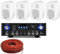 IMPIANTO AUDIO FILODIFFUSIONE K3 LOCALI 100Watt+Altoparlanti da Parete+Bluetooth+Cavo (CON 4 CASSE)