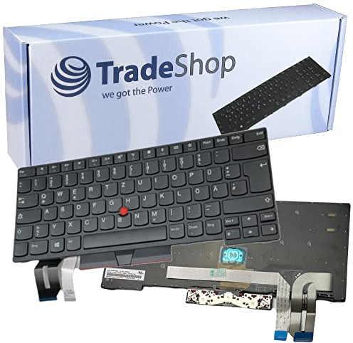 Trade-Shop Original Laptop Notebook Tastatur Deutsch QWERTZ für Lenovo ThinkPad Edge E490 E485 E495 T480S T490 T495 P43s / mit Mouse-Stick