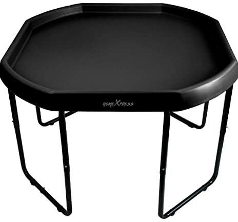 HomeXpress Black Mixing Tray Large 100cm Diameter AND Height Adjustable Stand Included - For Fun & Messy Sand, Water & Glitter Play School Nursery (100cm, Tray & Stand)