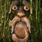 SDFR Mangeoire à oiseaux en forme de visage d'arbre - Mangeoire à oiseaux en résine - Décoration de jardin - Sculpture d'arbre - Décoration amusante pour l'extérieur 6 x 15 cm/2.4 x 5.9in