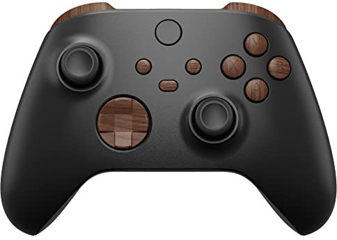 eXtremeRate Tasti Pulsanti Ricambio per Xbox Series X Controller Trigger LB RB LT RT Bumper Grilletti D-pad Pulsante ABXY per Xbox Series S Joystick(Venatura del Legno)
