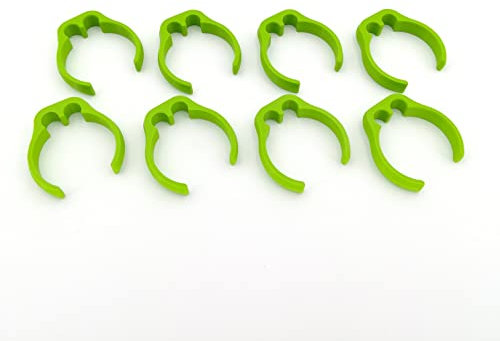 8x Kabel Clips für Staubsaugerschlauch glatt FESTOOL Makita DeWalt Bosch Metabo (Ø34mm Schlauch außen Durchmesser, Grün)