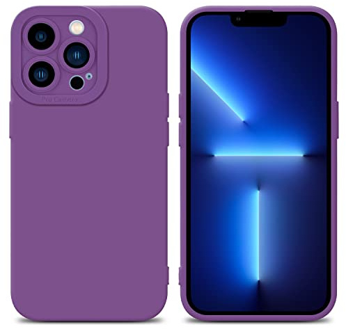 Cadorabo Hülle kompatibel mit Apple iPhone 13 PRO Schutzhülle TPU Silikon Case Liquid Design mit Kameraschutz Slim Kratzfest Weiche Gummi mit Rundumschutz Case Hülle für iPhone 13 PRO in Lila