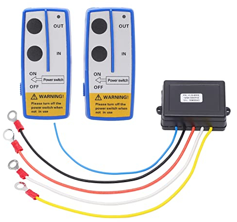 BOROCO 12 V Mini Auto Drahtlose Winde Elektrische Fernbedienung 75 Fuß Drahtlose Winde Fernbedienung Kit Batteriebetrieben Eingebaute Antenne LED-Anzeige Universell für Auto ATV LKW