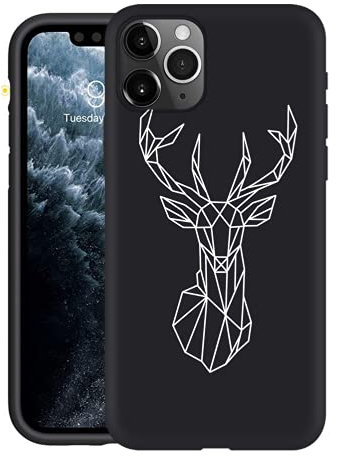 Yoedge für Apple iPhone 14 6,1 Hülle, Silikon TPU Schutzhülle Ultra Dünn Schwarz mit Mode Muster Motiv, Stoßfest Bumper Handyhülle Soft Weiche Case Back Cover für iPhone 14, Hirsch