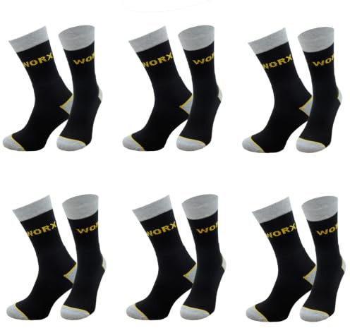 Chili Lifestyle WORX Arbeitssocken für Herren und Damen, 6 Paar, Schwarz
