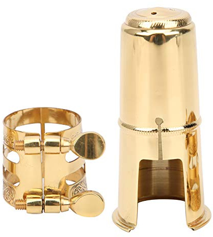 Kit de boquilla de saxofón alto, accesorios de instrumentos musicales de metal, tapa de saxofón, ligadura de saxofón de metal