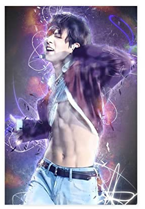 MJKO Jeon Jungkook Leinwand-Poster, Schlafzimmer, Dekoration, Sport, Landschaft, Büro, Raumdekoration, Geschenk, ohne Rahmen, 30 x 45 cm