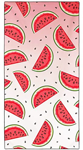 Violetpos Schnell Trocknende und Leichte Strand Handtücher Strandtuch groß 90x180 cm Schnelltrocknendes Mikrofaser Bedrucktes mit Eiswassermelone Sommer