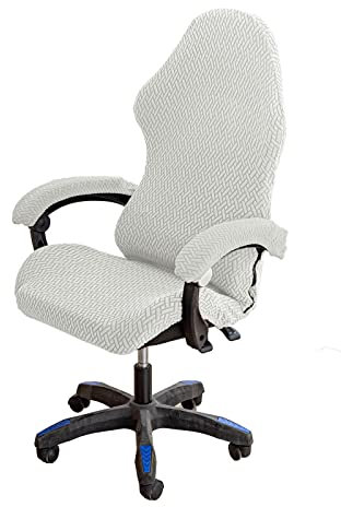 Funda Silla Gaming Fundas de Sillas Gaming Elásticas con Brazos 4 Piezas,Funda para Silla de Juegos Funda Silla Gamer Ergonómicas Universales Protector Lavable Extraíble,No Incluye Sillas,Gris Claro