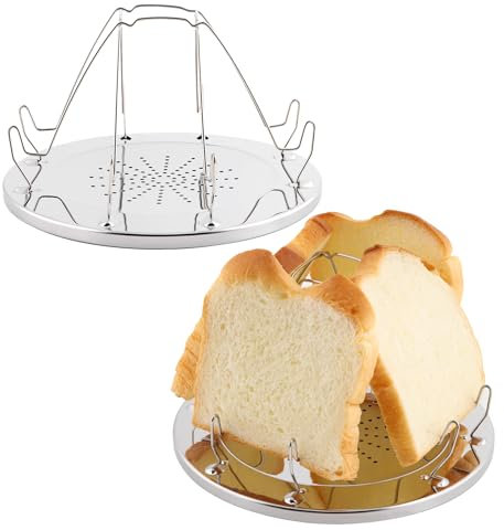 2 piezas Tostadora Para Camping, Tostadora Plegable de Acero Inoxidable para Cocinas de Gas, Outdoor, Picnic, Viajes