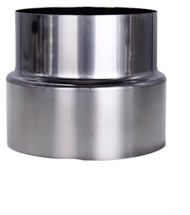 Edelstahl-Reduzierstück, verbindet Gerät mit Schornstein oder Stapel, optimiert für Kamine, Outdoor, Camping, Holzofen (Ø100 mm/Ø90 mm)