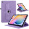 TEDTIKJT Funda para Samsung Galaxy Tab A 10.1 2019 SM-T510/T515/T517 PU Cuero Folio Tablet Protectora Cover 360°Carcasa Giratoria de ángulo Múltiple con Soporte Función, Violet Árboles