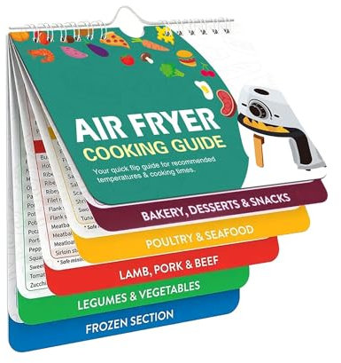 Air Fryer Cheat Sheet Magnets Cooking Guide Booklet - Air Fryer Cooking Guide - Magnetic Keto Food List Planning Tool Chart Weight Loss, Low Carb Ketogenic Meal Plan, Baking