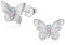 Ohrringe für Mädchen Kinder Ohrstecker Nickelfrei 925 Sterling Silber mit Schmetterling Anhänger Mädchenohrringe Hypoallergen Silberohrringe Stecker Multicolor Zirkronia