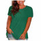 Jamicy Tops für Damen Sommer Tshirt Kurzarm Rundhals Oberteile Basic Laufshirt Sportshirt Frauen Einfarbig Casual Hemd Bluse Teenager Mädchen Tunika Shirt Meine Bestellungen Anzeigen Grün L