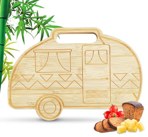 Domemit Frühstücksbrettchen Camper Bambus-Schneidbrett Brotbretter, Stullenbretter, Holzbrett mit Gravur Wohnmobil, Wohnwagen Gadgets, Camper-Dekoration Valentinsta-g Geschenk für ihn, Männer, Freund