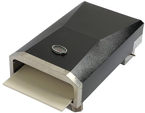 Horno de Pizza a Gas para Pizza Portátil de 12 Pulgadas Hecho de Acero Inoxidable con Termómetro y Pata Plegable, Campana para Pizza para Parrilla de Gas para Asar Al Aire Libre