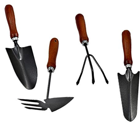 POPETPOP 4stücke Teiliges Set Gartenwerkzeuge Mini-Garten- Aus Dickem Eisen Mit Lackierter Oberfläche Für Blumen Und Gemüseanpflanzung Für Gartenliebhaber