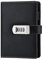 A6 Journal with Lock, Refillable Binder PU Leather Diary Password Notebook with Pen Holders and Card Slots, Code Lock Diary for Men Women, Black