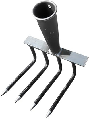 JUCHRZEY Rastrillo de Clavos de Acero con Alto Contenido de Carbono Multifuncional 4/7/9/12 Dientes Rastrillo de desmalezado de jardinería Rastrillo de desmalezado Que Ahorra Mano de Obra He