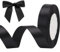 jijAcraft Satinband Schwarz 20mm Schleifenband Dekoration Hochzeit Weihnachten, 22m Halloween Dekoband Schwarz, Geschenkband Schwarz für Weihnachten, Taufe, Hochzeit, Geschenkverpackung