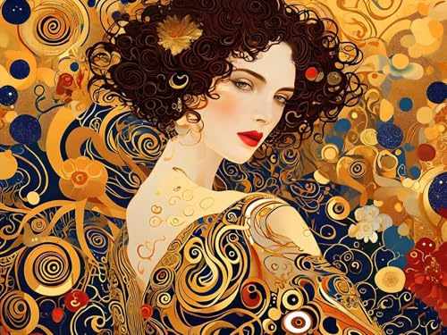 Peinture par Numéros pour Adulte, Peinture Numero Enfant ou Débutant Sactivité Manuelle, Klimt Peinture par Numéro avec Peintures et Pinceaux Kits, Comme Cadeau Décoration Intérieure 40x30cm s-8675