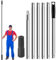 7.2Ft Paint Roller Extension Pole, 7 Segmented Lightweight Stainless Steel Telescopic Pole, Extension Pole with Tapered Adapter, Extendable Roller Pole for Painting and Cleaning Tools,Mop Handle