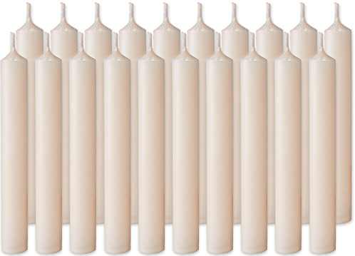 BRUBAKER 200er Pack Geburtstagskerzen Champagner 9,5 cm | Kleine Spitzkerzen für Geburtstag, Magie, Rituale oder Partydekoration - Dekokerzen mit 1,25 cm Durchmesser - Stabkerzen