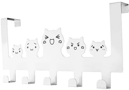 BUGUUYO Punch-Free Coat Hook Wall Mounted Iron Creative Single Row Door Back Hanger for Home Kitchen Storage No Mark Hanging Rack