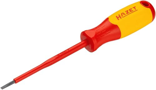 HAZET VDE-Schraubendreher 811KV-30, SW 0,5x3 mm Schlitz-Profil, mit Schutzisolierung bis 1000V, Schlagkappe, Anti-Wegroll-Design, Farbcodierung