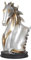 Queeucaer Silver+Gold Horse Shape Wine Rack Resin Animal Statue Bottle Holder Holder, Rack, Storage Display for bedrooms, living rooms, kitchens, hotels, restaurants, offices, bars