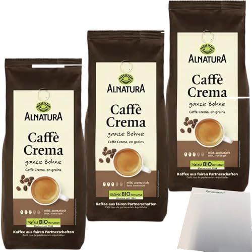 usy Bundle für Alnatura Caffe Crema ganze Bohne 3er Pack (3x1Kg Beutel) + usy Block