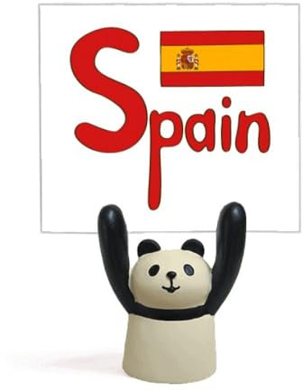 Espositore con bandiera nazionale della Spagna con motivo rosso a forma di panda