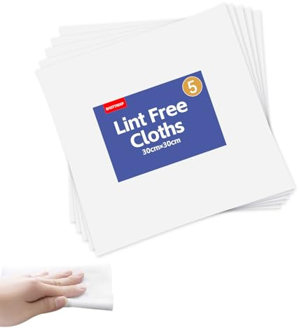 BHSTTNIXP 5 PCS White Lint Free Cloth,30*30cm Tack Cloths,Lint Free Cloths for Oiling Wood,Rags for Cleaning,Soft Scratch-free Cleaning Cloth for Screen Glass Dust Removal,Suitable for Car Home Office