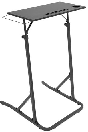 Support d'ordinateur de vélo en tube d'acier - Hauteur réglable de 64,5 à 143 cm - Tapis de marche - Table d'entraînement - Table de fitness pour ordinateur portable - Pour chambre à coucher