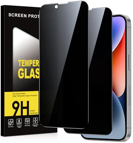 Xiltlly Schutzfolie für iPhone 14 für Panzerglas Sichtschutz,9H Härte Privacy Displayschutz Schutzglas,Privatsphäre Anti-Spy Bläschenfrei Kratzfest Blickschutz Folie,2 Stück