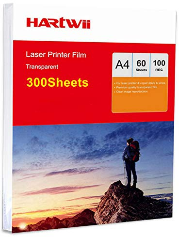 A4 OHP Film Overhead Projector Film - 300 Sheets for Laser Copier Printing Hartwii