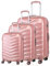 ABISTAB Verage Hartschalenkoffer Seagull 3er Koffer-Set S+M+L (55-66-75 cm) 4 Räder Rosegold TSA-Schloss, 3 teilig Hartschale-Reisekoffer-Set mit Handgepäck Trolley